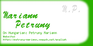 mariann petruny business card